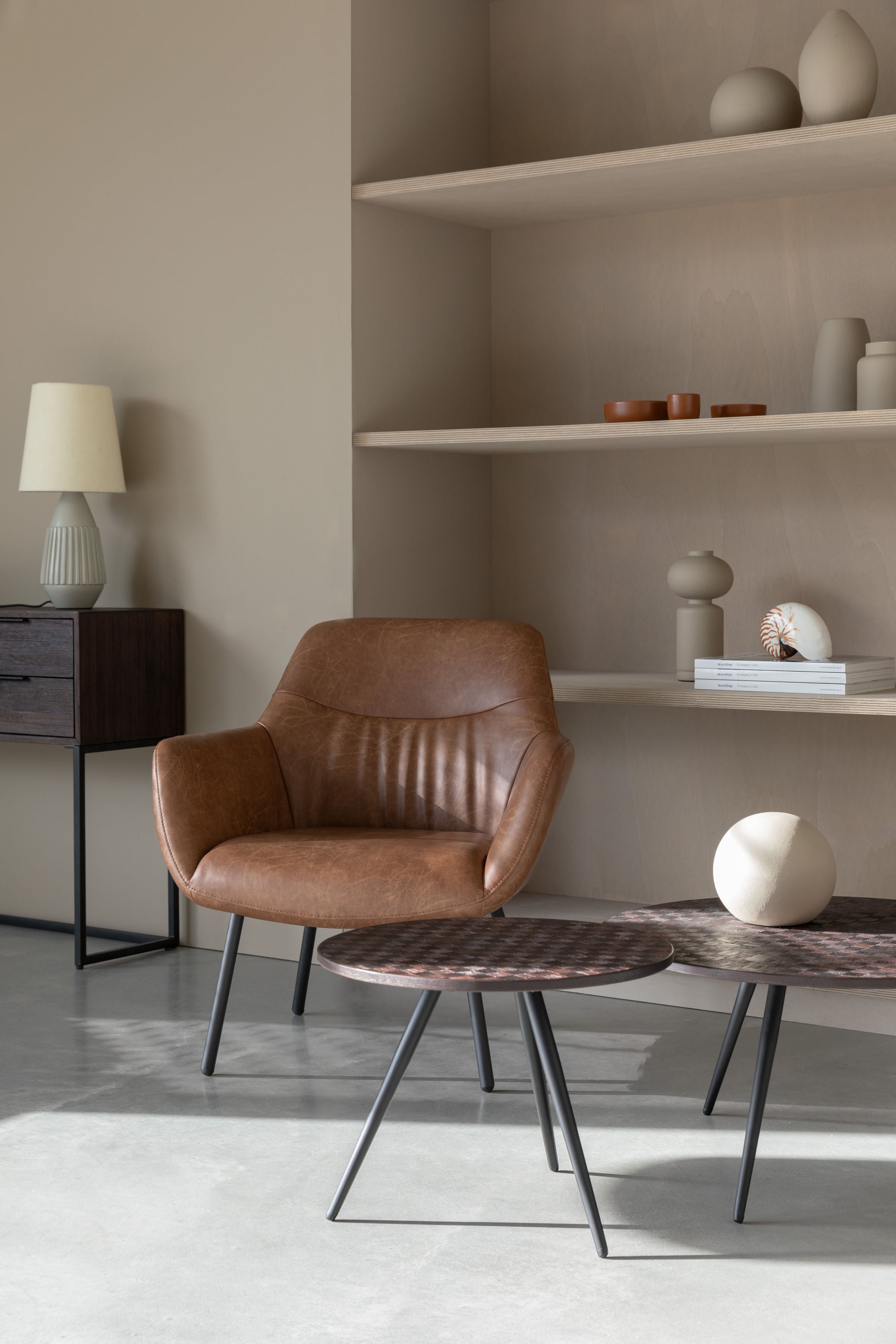 Webster Brown Teak Wood Coffee Table Nest